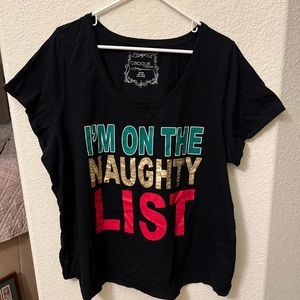 Cacique Christmas-themed tee, plus size, excellent condition
